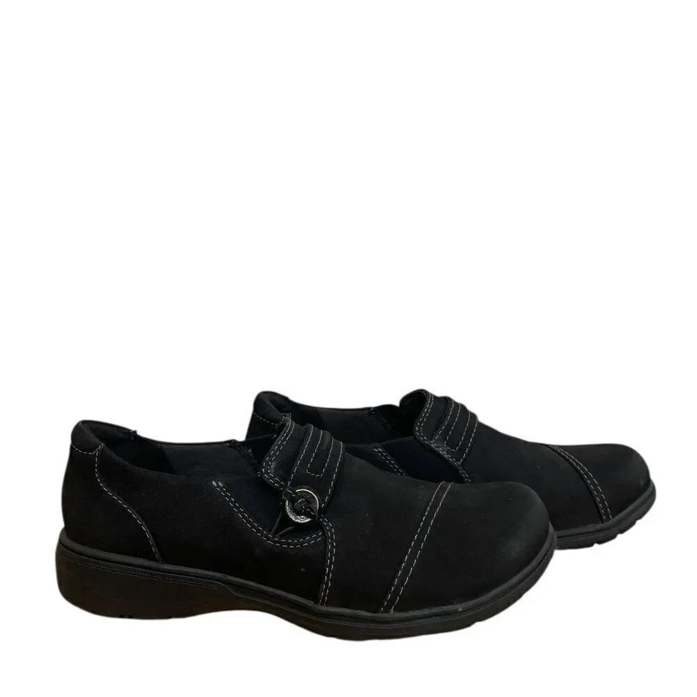 Clarks H Carleigh Pearl Loafer Black Nubuck Women's Sz 9 W New without Box